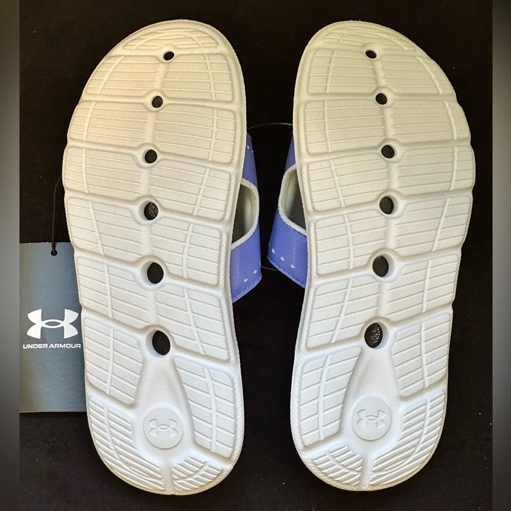 NEW Under Armour Girls Youth Slides (Purple / Green Blue)